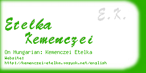 etelka kemenczei business card